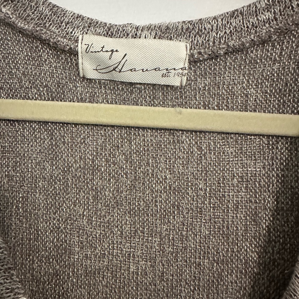 Vintage Havana Charcoal Knit Poncho - Picture 2 of 2